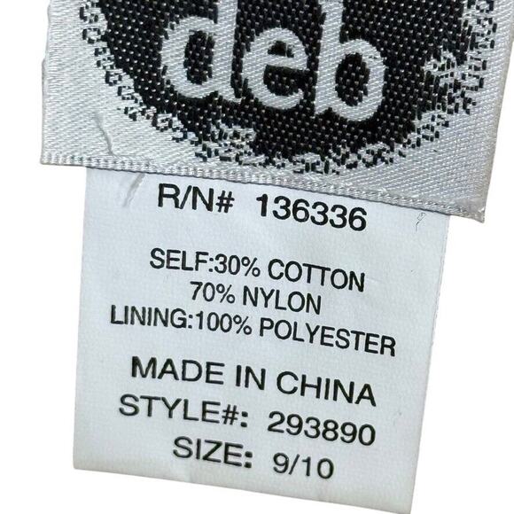 Deb Womens Black Tulle Lace Ruffle Whimsigoth Strapless Coquette Prom Dress 9/10 - Picture 16 of 16